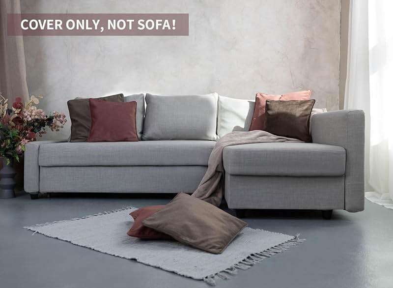 MASTERS OF COVERS Snug Fit Friheten Slipcover for The IKEA Friheten with Chaise Corner Cover, Sofa Bed Cover, Sectional Slipcover Replacement (Light Grey)（Cover Only！Not Sofa！） - Image 6