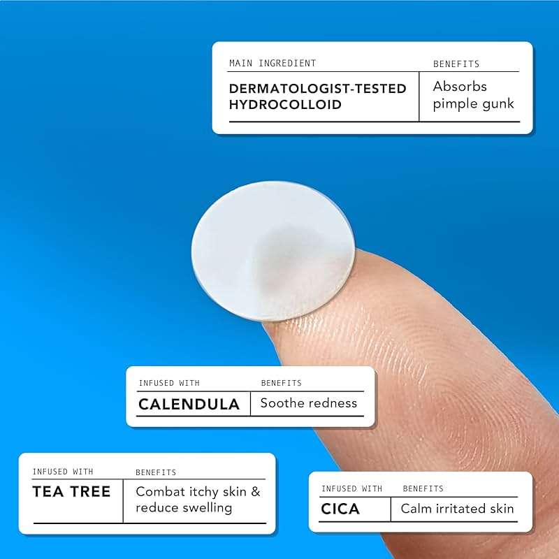 AVARELLE Cover Patches (40 Count) Absorbing Hydrocolloid Spot Cover with Tea Tree Oil, Calendula Oil and Cica, Certified Vegan, Cruelty Free - Image 4