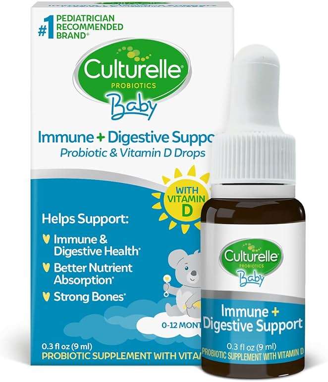 Culturelle Baby Probiotic Drops + Vitamin D, Immune & Digestive Health Support for Babies, Infants & Newborns 0-12 Months, 30 Day Supply, Gluten Free & Non-GMO, 9ml - Image 1