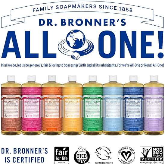 Dr. Bronner's Pure-Castile Liquid Soap – Lavender Bundle. 32 oz. Bottle and 2 oz. Travel Bottle - Image 6