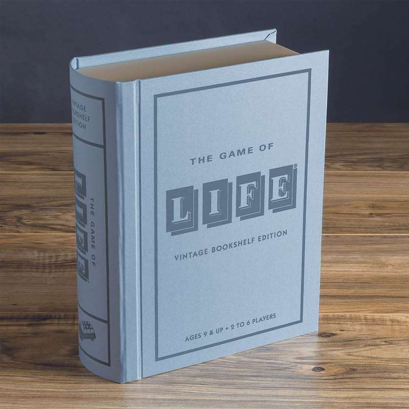 WS Game Company The Game of Life Vintage Bookshelf Edition Board Game Fabric-Wrapped Book Box, 1960-Inspired Gameplay, Collectible Classic for 2-6 Players, Ages 9+ - Image 3