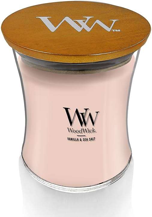 WoodWick Vanilla & Sea Salt Gifts for Women and Men, 9.7 oz Medium Hourglass Candle with Crackling Wick - Image 3