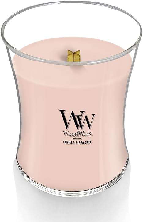 WoodWick Vanilla & Sea Salt Gifts for Women and Men, 9.7 oz Medium Hourglass Candle with Crackling Wick - Image 4