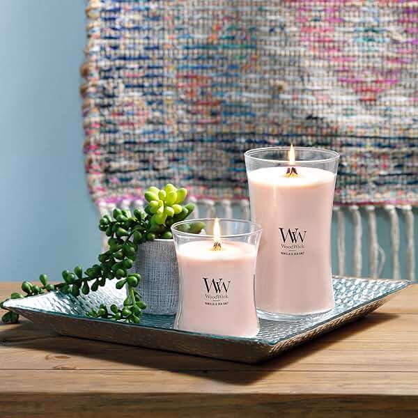 WoodWick Vanilla & Sea Salt Gifts for Women and Men, 9.7 oz Medium Hourglass Candle with Crackling Wick - Image 7