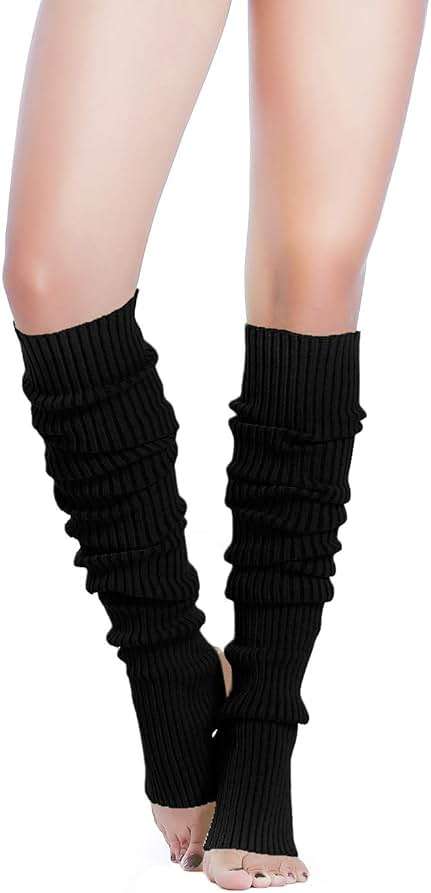 v28 Long Leg Warmer, Women’s Men 80s Party Ribbed Knit Dance Sports - Image 3