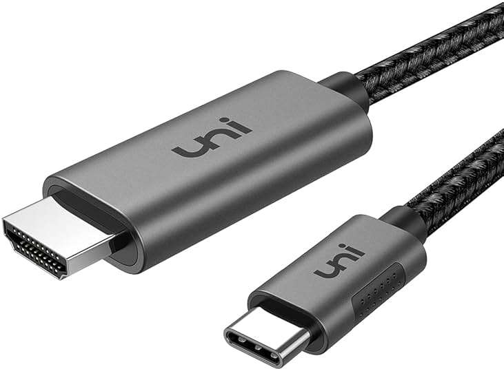uni USB C to HDMI Cable for Home Office 6ft (4K@60Hz), USB Type C to HDMI Cable, Thunderbolt 4/3 Compatible with iPhone 15 Pro/Max, MacBook Pro/Air 2023, iPad Pro, Surface Book 2, Galaxy S24 - Image 1