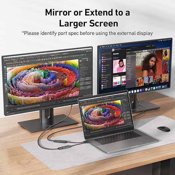 uni USB-C to HDMI Adapter 4K@60Hz, Thunderbolt 3/4 to HDMI Adapter, Type C HDMI Converter, Compatible with MacBook Pro/Air 2022, iPad Pro/Air, Surface Laptop, Dell XPS, Chromebook, Galaxy & More - Image 4