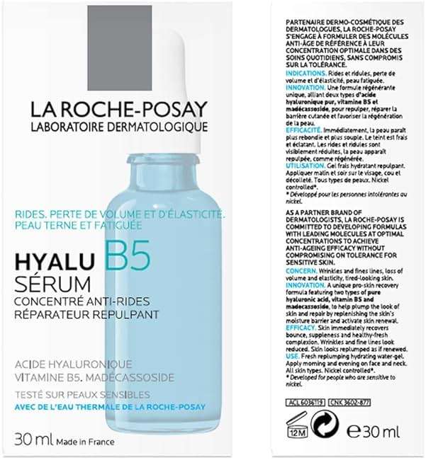 La Roche-Posay Hyalu B5 Pure Hyaluronic Acid Serum for Face, Vitamin B5 + Hyaluronic Acid + Madecassoside, Hydrating Serum Visibly Plumps Skin, Sensitive Skin Safe, Anti Aging, Oil-Free - Image 2