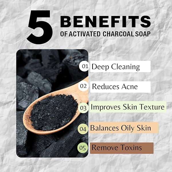 One With Nature Activated Charcoal Soap 7oz 3-Pack – Detoxifying and Exfoliating Charcoal Soap Bar with Dead Sea Salt for Face & Body, for Men & Women - Image 2
