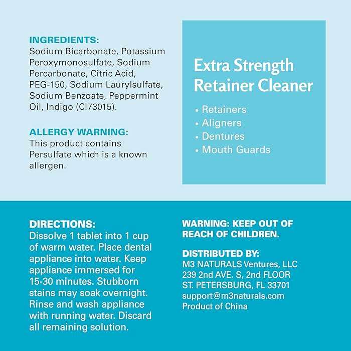 Retainer Cleanser Tablets Invisalign Cleaner, Removes Odors Discoloration Stains and Plaque 4 Month Supply Denture Cleansers Retainers Mouth Guards Denture Bath Mint by M3 - Image 2