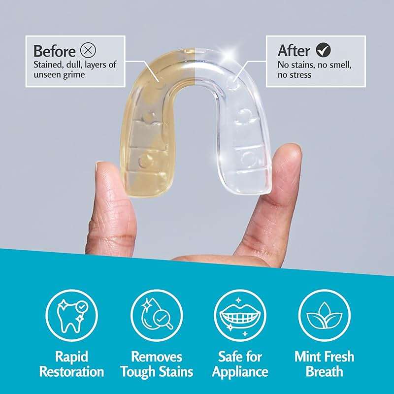 Retainer Cleanser Tablets Invisalign Cleaner, Removes Odors Discoloration Stains and Plaque 4 Month Supply Denture Cleansers Retainers Mouth Guards Denture Bath Mint by M3 - Image 4