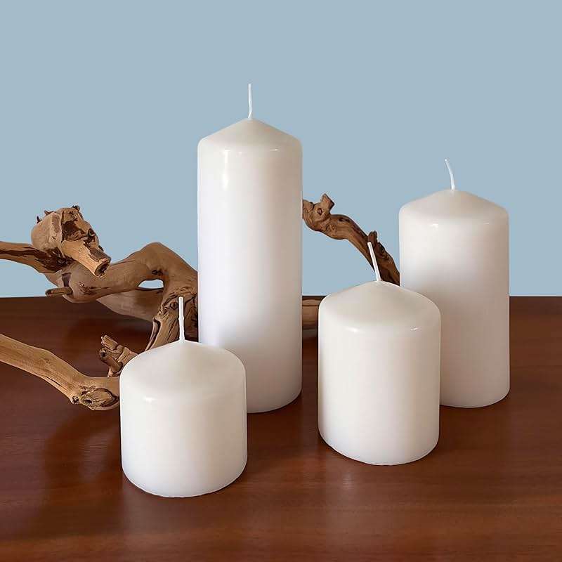 Stonebriar Unscented White Tall Pillar Candles, 65 Hour Burning Candle Pillars, Perfect for Decor, Weddings, Emergencies 3" X 6", 6 count - Image 2