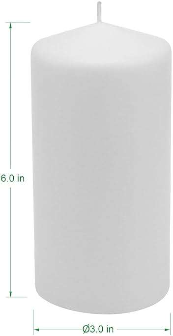 Stonebriar Unscented White Tall Pillar Candles, 65 Hour Burning Candle Pillars, Perfect for Decor, Weddings, Emergencies 3" X 6", 6 count - Image 3