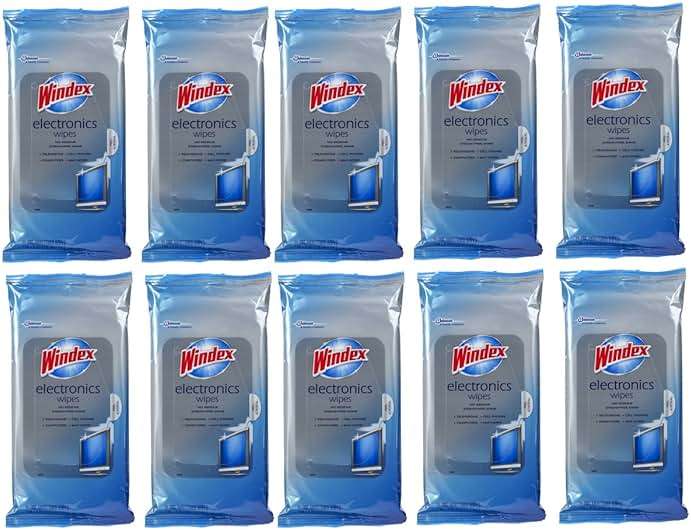 Windex Electronics Wipes, 25Count, 10 Pack, Total 250 Wipes - Image 1