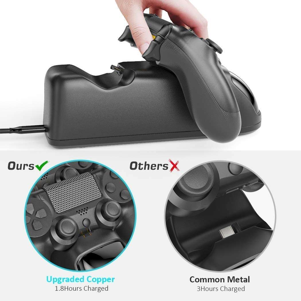 PS4 Controller Charger Dock Station, OIVO 1.8Hrs PS4 Controller Charging Dock, Charging Station Replacement for PlayStation 4 Dualshock 4 Charger PlayStation 4 Cases & Storage - Image 5