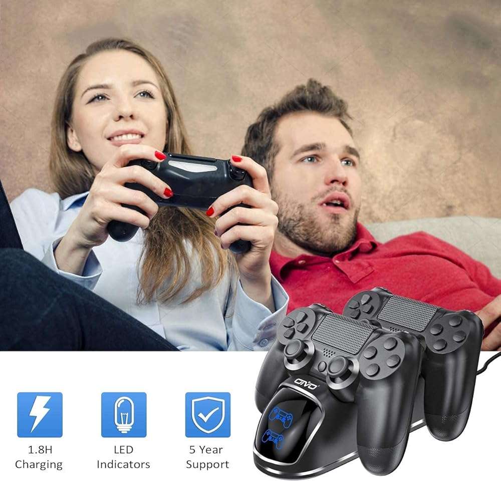 PS4 Controller Charger Dock Station, OIVO 1.8Hrs PS4 Controller Charging Dock, Charging Station Replacement for PlayStation 4 Dualshock 4 Charger PlayStation 4 Cases & Storage - Image 7