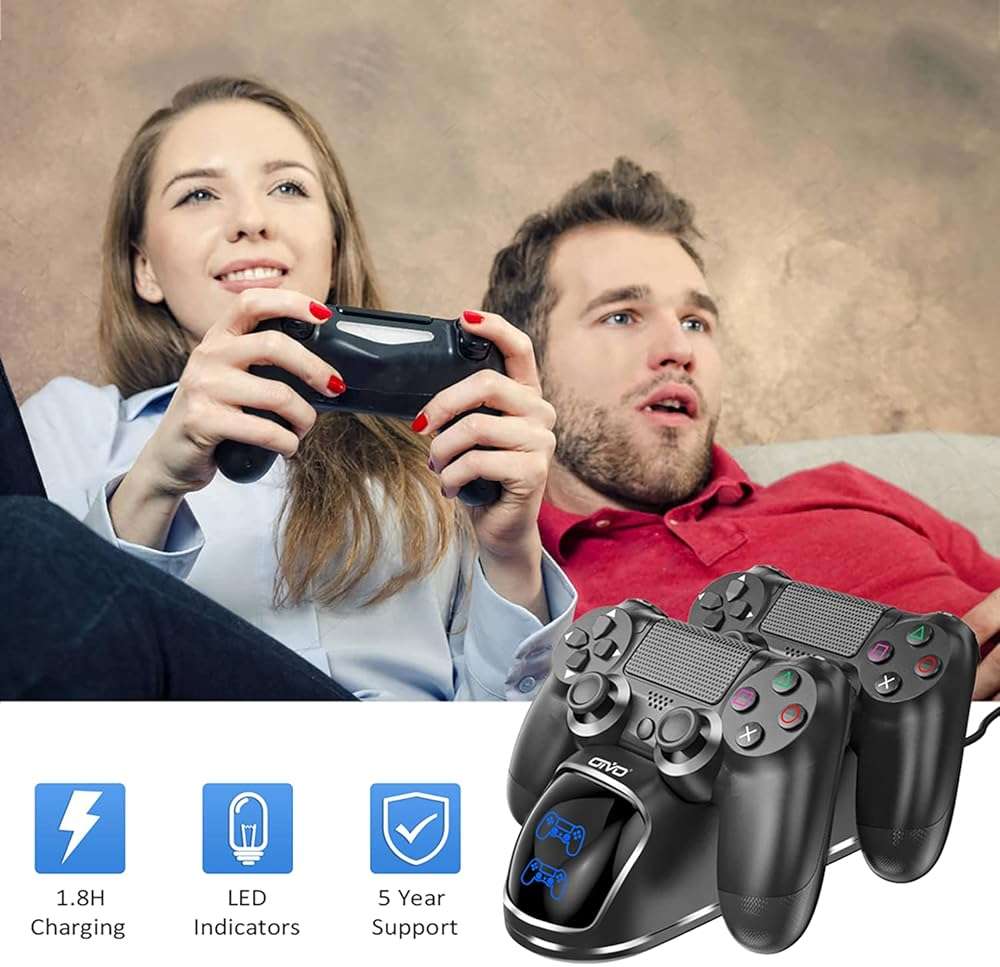 PS4 Controller Charger Dock Station, OIVO 1.8Hrs PS4 Controller Charging Dock, Charging Station Replacement for PlayStation 4 Dualshock 4 Charger PlayStation 4 Cases & Storage - Image 8