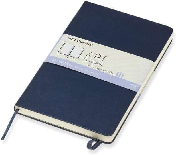 Moleskine Art Sketchbook, Hard Cover, Large (5" x 8.25") Plain/Blank, Sapphire Blue, 104 Pages - Image 4
