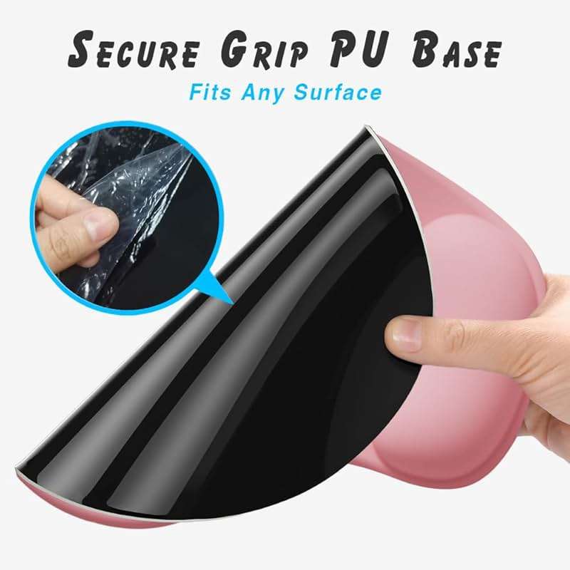 Office Mousepad with Gel Wrist Support - Ergonomic Gaming Desktop Mouse Pad Wrist Rest - Design Gamepad Mat Rubber Base for Laptop Computer -Silicone Non-Slip Special-Textured Surface (01Pink) - Image 5