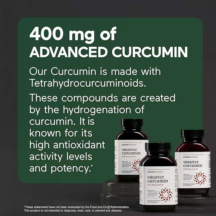 SMARTERNUTRITION Curcumin Softgels - Vegan High Absorption 400 mg Curcumin Supplement Standardized to 95% Tetrahydrocurcuminoids + Black Seed Oil & Ginger for Joint & Immune Health - 180 Ct - Image 2