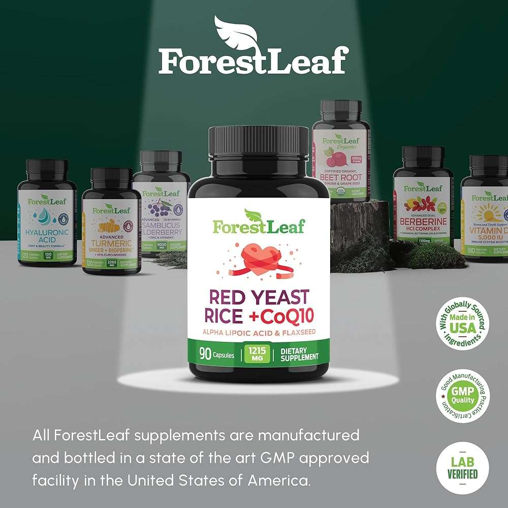 Red Yeast Rice 1215 mg. Capsules - Extra Strength Red Rice Yeast with CoQ10 Supplement, Plus Alpha Lipoic Acid & Organic Flaxseed, Citrinin Free, Supports Cardiovascular Health, Non-GMO 90 Veggie Caps - Image 8