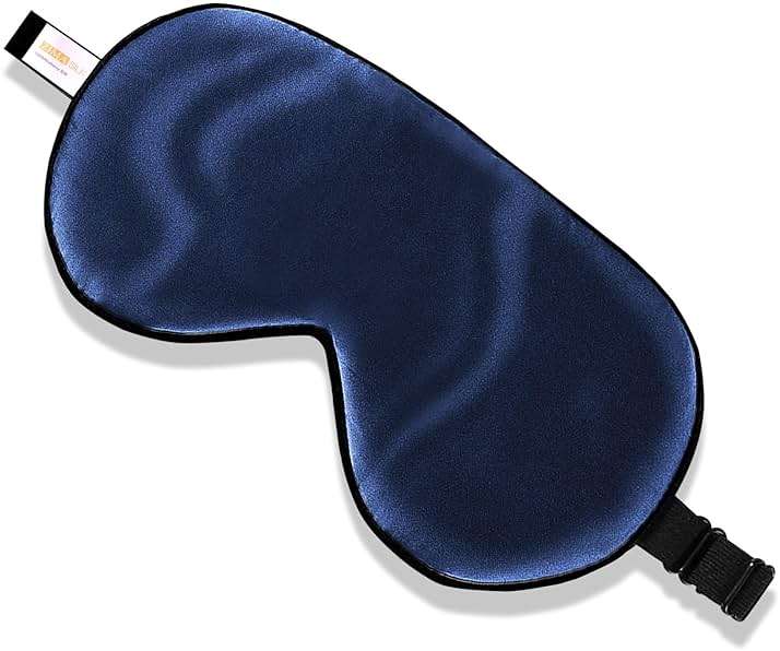 ZIMASILK 100% Mulberry Silk Sleep Mask with Adjustable Strap, Super-Smooth Soft Natural Silk Eye Mask for Sleep, Multiple Color Options(Navy Blue) - Image 1