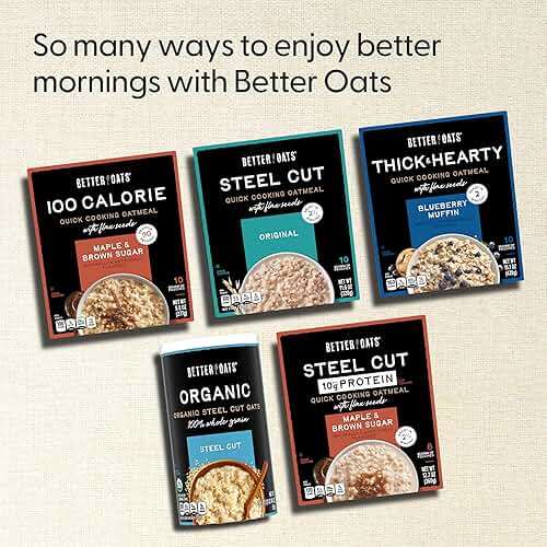 Better Oats 100 Calorie Maple & Brown Sugar Oatmeal, 10 Pouches (Pack of 6) | Made With Whole Grains, Rolled Grains, Flax Seeds, Cooks in 90 Seconds - Image 8