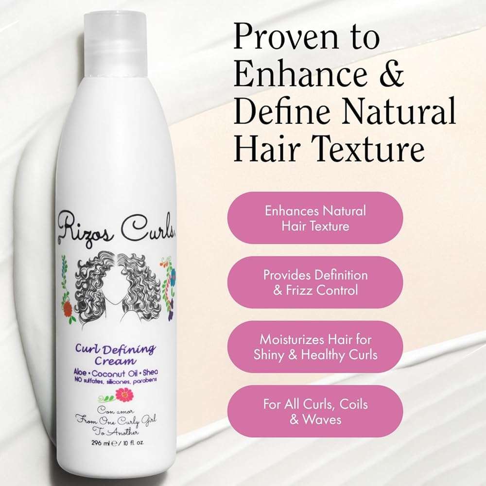 Rizos Curls Curl Defining Cream for Wavy, Curly, Coily Hair – Frizz Control, Defines, Softens, Moisturizes, Adds Shine for 1a–4c Hair Types – Sulfate & Paraben - Image 5