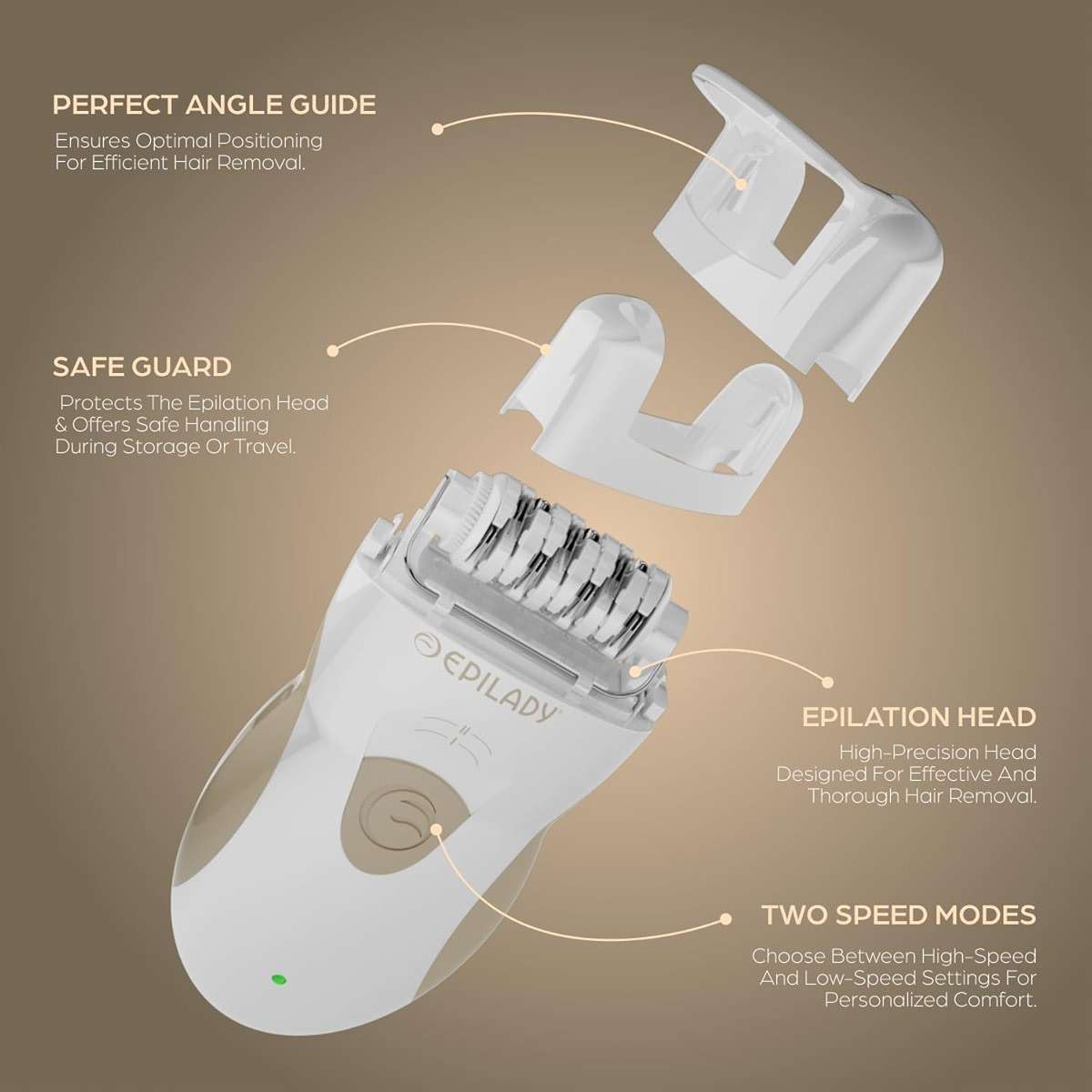 Epilady Legend 5 Rechargeable Cordless Epilator for Women, 56-Tweezer Dual Speed Full Body Hair Removal Device for Legs, Underarms, & Bikini, Long-Lasting Smooth Skin, Travel Case Included - Image 7