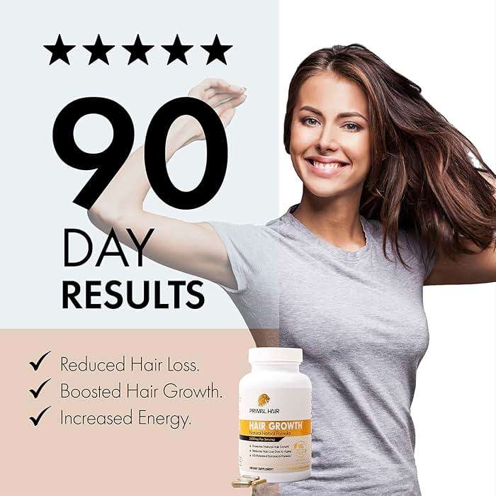 Primal Hair Natural Hair Growth Supplement for Men & Women - US Patented Botanical Formula for Thicker Fuller Hair - Anti-Hair Loss & Scalp Wellness - 100% Vegan, Non-GMO - 120ct (30-Day Supply) - Image 8