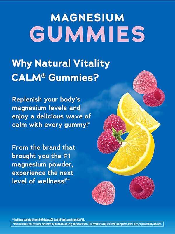 Natural Vitality Calm Magnesium Gummies | 330mg Per Serving | Raspberry Lemon Flavored Supplement | Gluten-Free & Vegan | 120 Count - Image 3