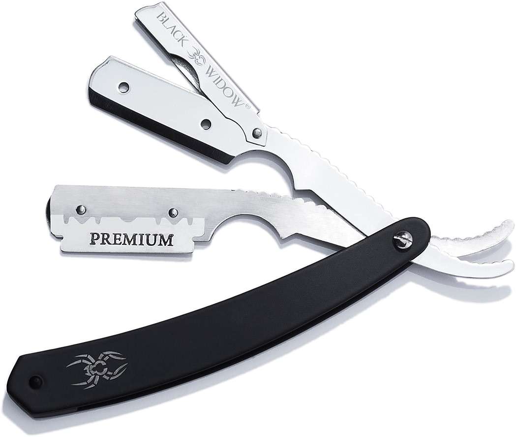 Black Widow Professional Straight Edge Razor Kit with 10 Blades – Stainless Steel Barber Razor for Men’s Shaving, Classic Barbero Shaver for Smooth, Precise, and Comfortable Shaves - Image 4