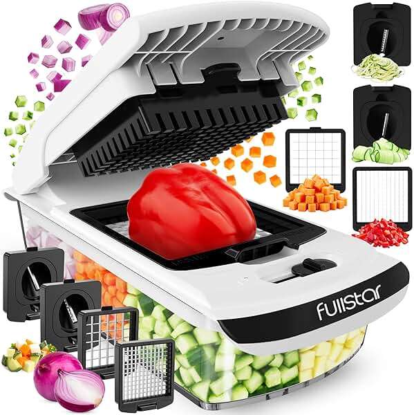 Fullstar The Original Pro Chopper - Vegetable Chopper and Spiralizer, Food Chopper with Container, Fruit Slicer, Kitchen Gadgets & Accessories, Home Essentials (4 in 1, White) - Image 1