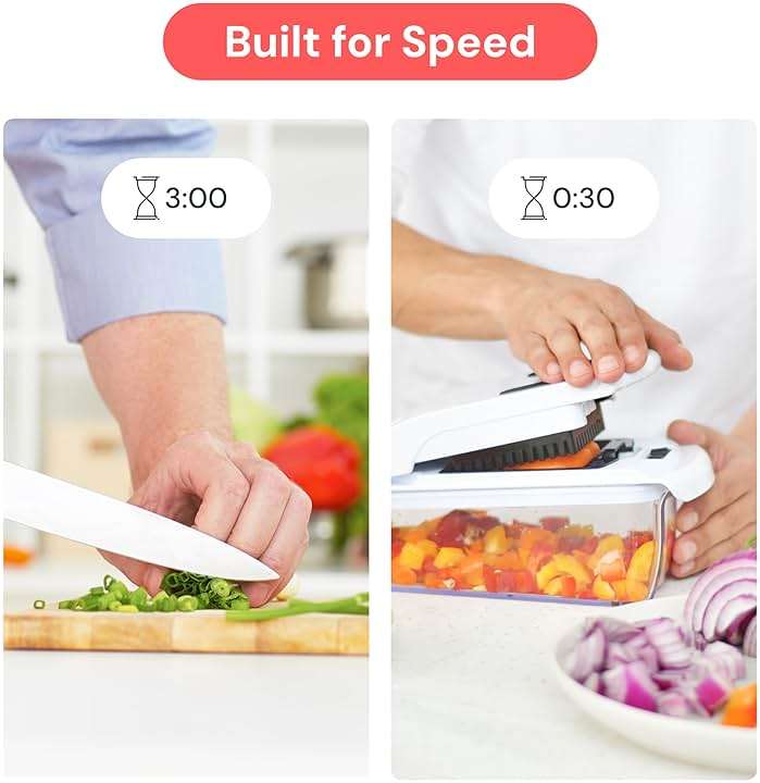 Fullstar The Original Pro Chopper - Vegetable Chopper and Spiralizer, Food Chopper with Container, Fruit Slicer, Kitchen Gadgets & Accessories, Home Essentials (4 in 1, White) - Image 3