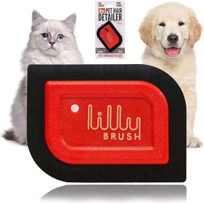 Lilly Brush Mini Pet Hair Detailer | Reusable Fur Remover for Car Interior, Carpet, Couch & Furniture - Image 1