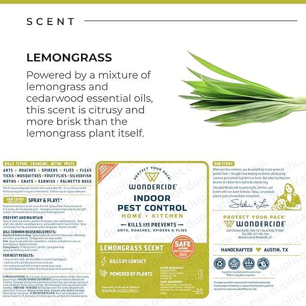 Wondercide - Indoor Pest Control Spray for Home and Kitchen - Ant, Roach, Spider, Fly, Flea, Bug Killer and Insect Repellent - with Natural Essential Oils - Pet and Family Safe — Lemongrass 32 oz - Image 6