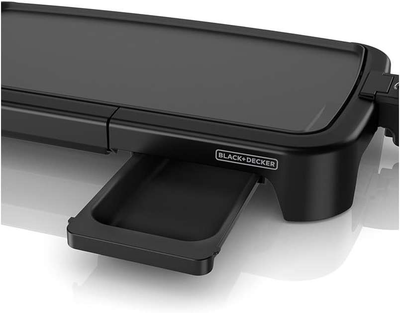 BLACK+DECKER 8-Serving Electric Griddle, GD2051B, Non-Stick Cooking Surface, Warming Tray, Removable Drip Tray, Family Sized - Image 5