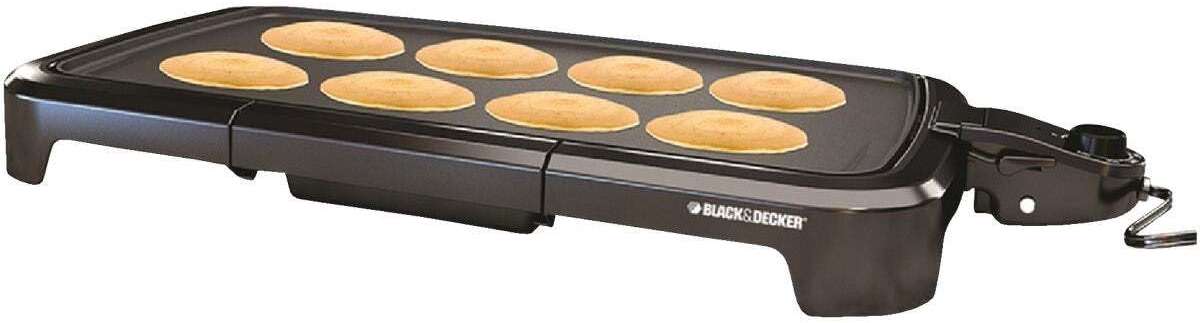 BLACK+DECKER 8-Serving Electric Griddle, GD2051B, Non-Stick Cooking Surface, Warming Tray, Removable Drip Tray, Family Sized - Image 8
