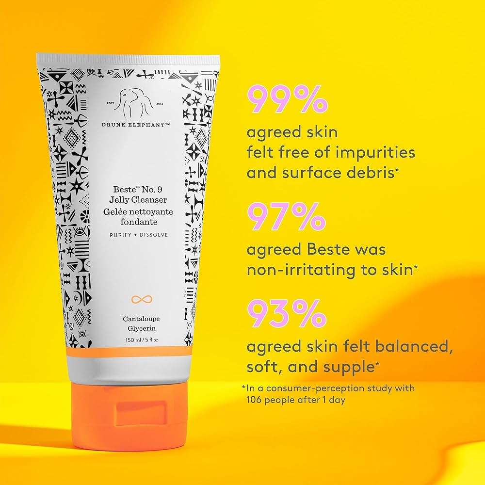 Drunk Elephant Beste No. 9 Jelly Cleanser - Travel-Size Gel Face Wash - Clean Clinical Skincare - Cruelty-Free - Dermatologist-Tested - Free of Essential Oils, Silicones, and Fragrance - Image 3