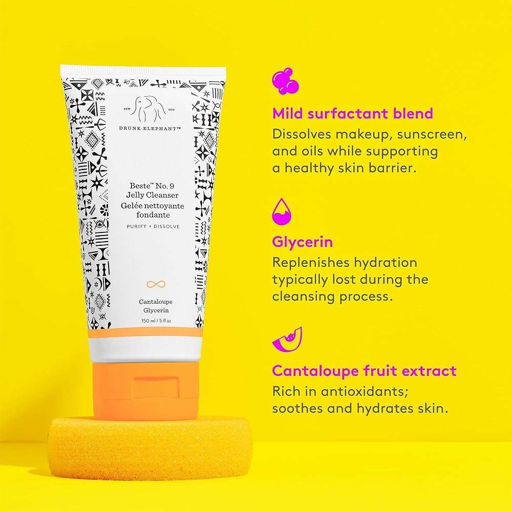 Drunk Elephant Beste No. 9 Jelly Cleanser - Travel-Size Gel Face Wash - Clean Clinical Skincare - Cruelty-Free - Dermatologist-Tested - Free of Essential Oils, Silicones, and Fragrance - Image 4