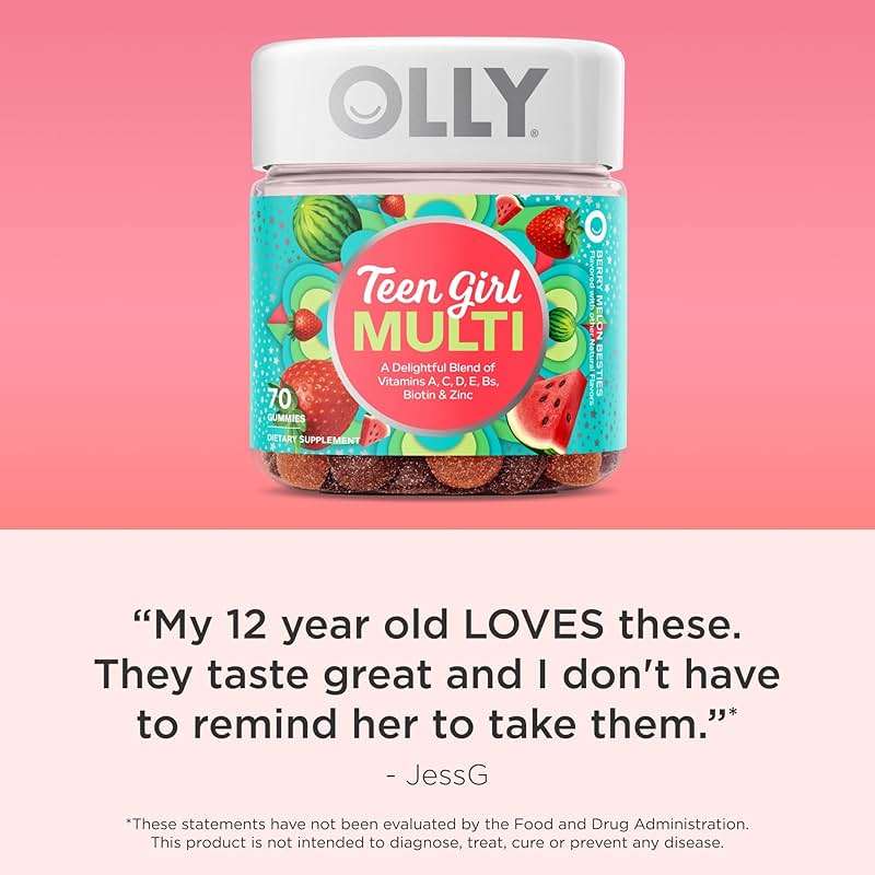 Olly Teen Girl Multi Gummy, Healthy Skin and Immune Support, 15 Essential Vitamins, Biotin, Zinc, Calcium, Chewable Multivitamin, Berry Melon, 35 Day Supply, 70 Count - Image 6