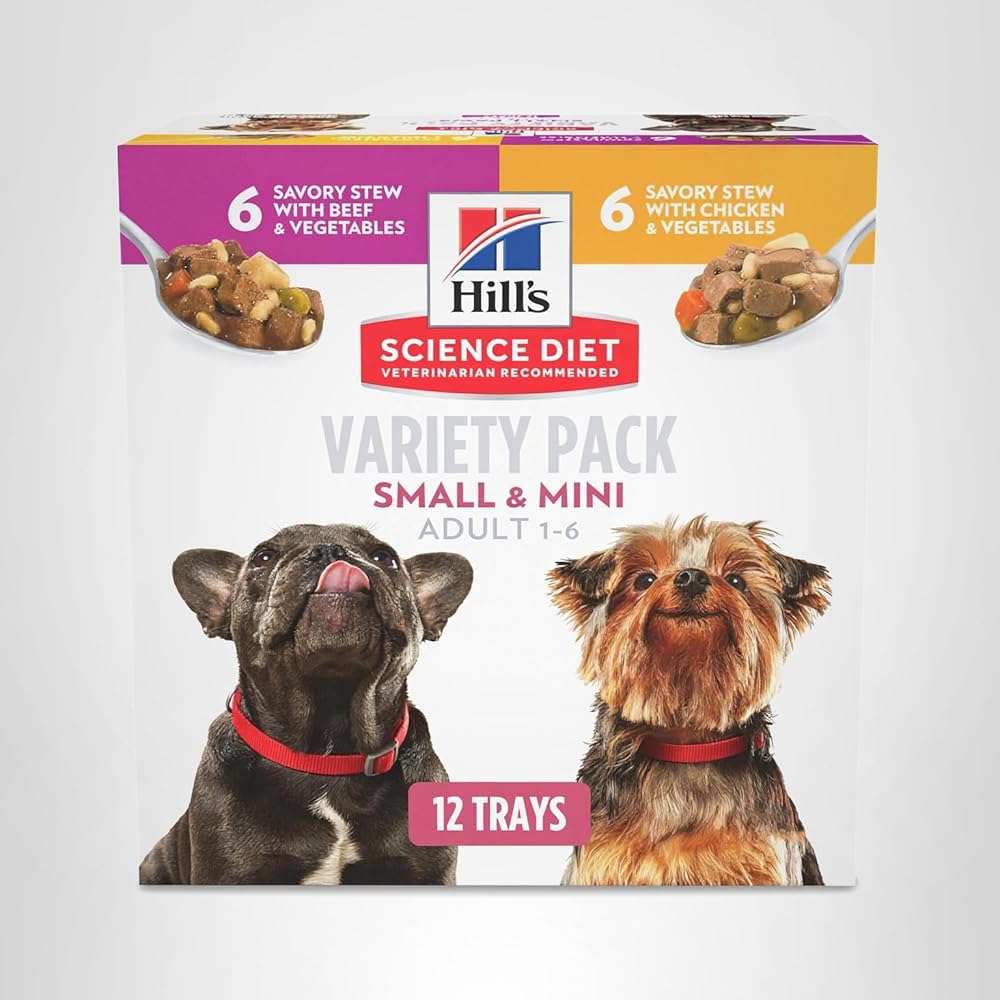 Hill's Science Diet Small & Mini, Adult 1-6, Small & Mini Breeds Premium Nutrition, Wet Dog Food, Variety Pack: Chicken & Vegetables; Salmon & Vegetables Stew, 3.5 oz Tray Variety Pack, Case of 12 - Image 12