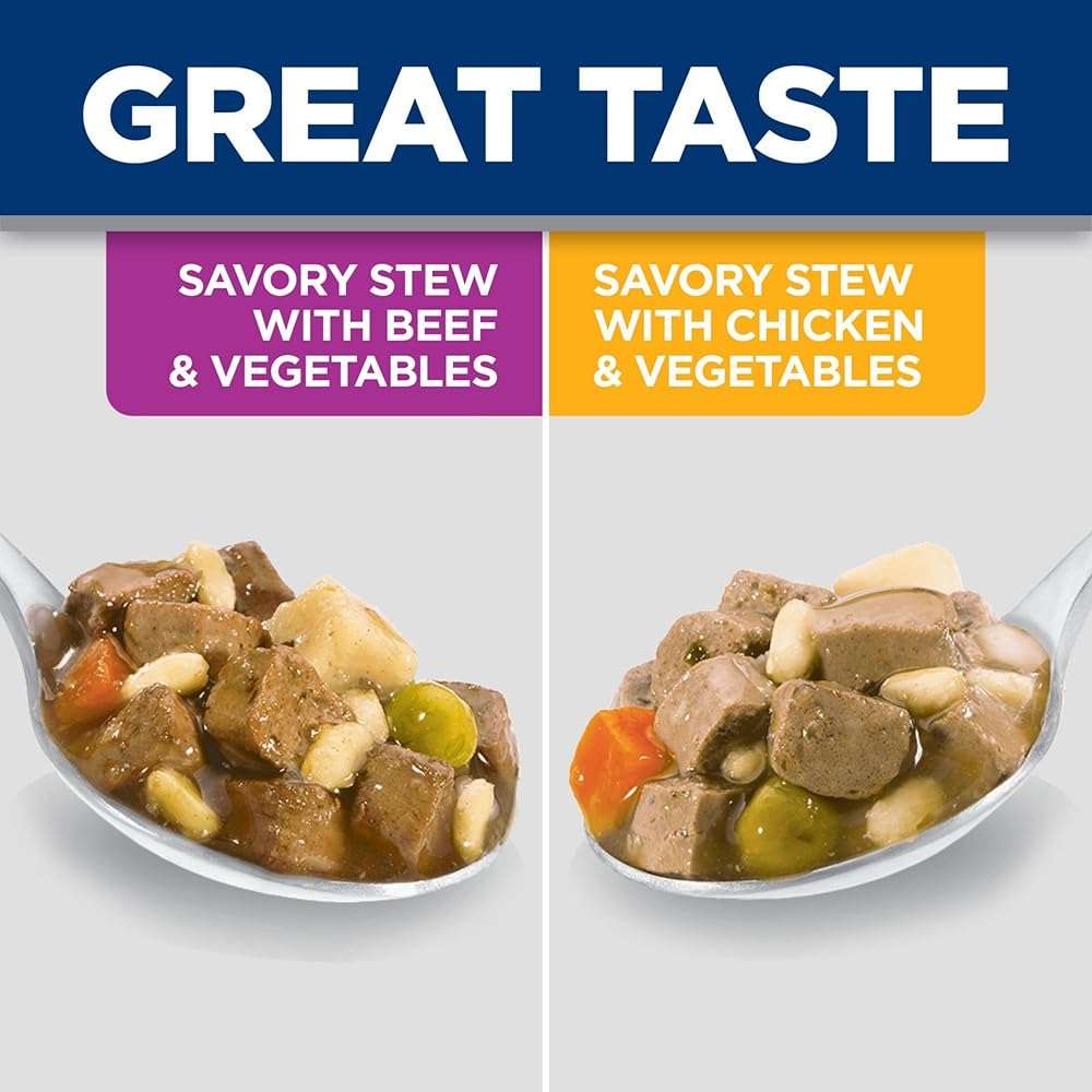 Hill's Science Diet Small & Mini, Adult 1-6, Small & Mini Breeds Premium Nutrition, Wet Dog Food, Variety Pack: Chicken & Vegetables; Salmon & Vegetables Stew, 3.5 oz Tray Variety Pack, Case of 12 - Image 7