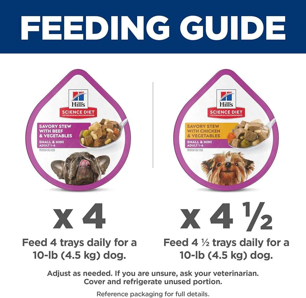 Hill's Science Diet Small & Mini, Adult 1-6, Small & Mini Breeds Premium Nutrition, Wet Dog Food, Variety Pack: Chicken & Vegetables; Salmon & Vegetables Stew, 3.5 oz Tray Variety Pack, Case of 12 - Image 9