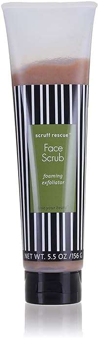 MGA Vegan Face Scrub - Scruff Rescue Face Scrub, Daily Exfoliator & Wash for Deep Cleaning | Prevents Blackheads & Ingrown Hairs | pH Balanced Walnut Shell Microdermabrasion | 5.5 oz - Image 1