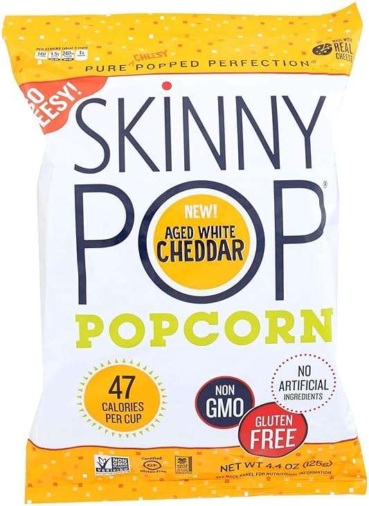 Skinnypop Aged White Cheddar Popcorn, 4.4 Ounce - 12 per case. - Image 1
