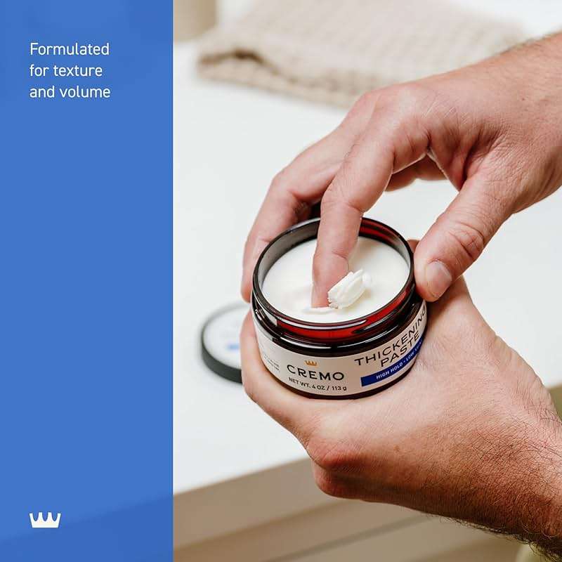 Cremo Hair Thickening Paste for Men - Premium Barber Grade Thickening Paste, High Hold and Low Shine, Hair Styling 4 Oz - Image 4