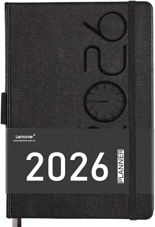 2026-2027 Planner - Planner 2026-2027 with Pen Loop, Jul 2026 - Jun 2027, to Achieve Your Goals & Improve Productivity, Thick Paper, 40 Note Pages, Inner Pocket, 5.75" x 8.25" - Black - Image 1