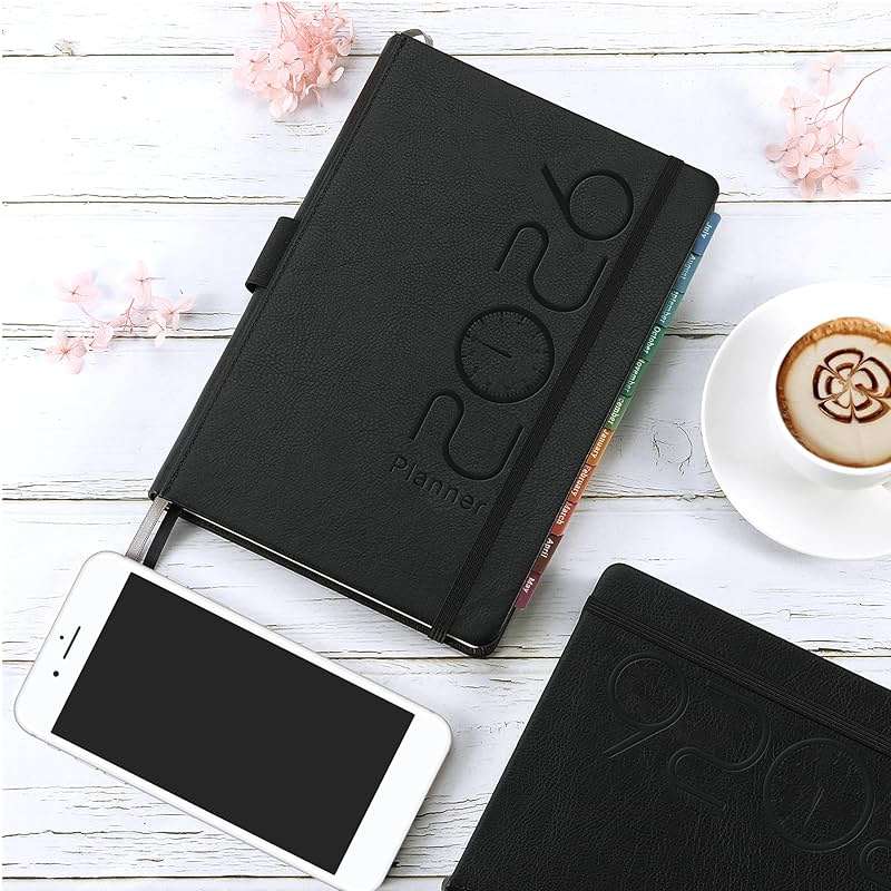 2026-2027 Planner - Planner 2026-2027 with Pen Loop, Jul 2026 - Jun 2027, to Achieve Your Goals & Improve Productivity, Thick Paper, 40 Note Pages, Inner Pocket, 5.75" x 8.25" - Black - Image 2
