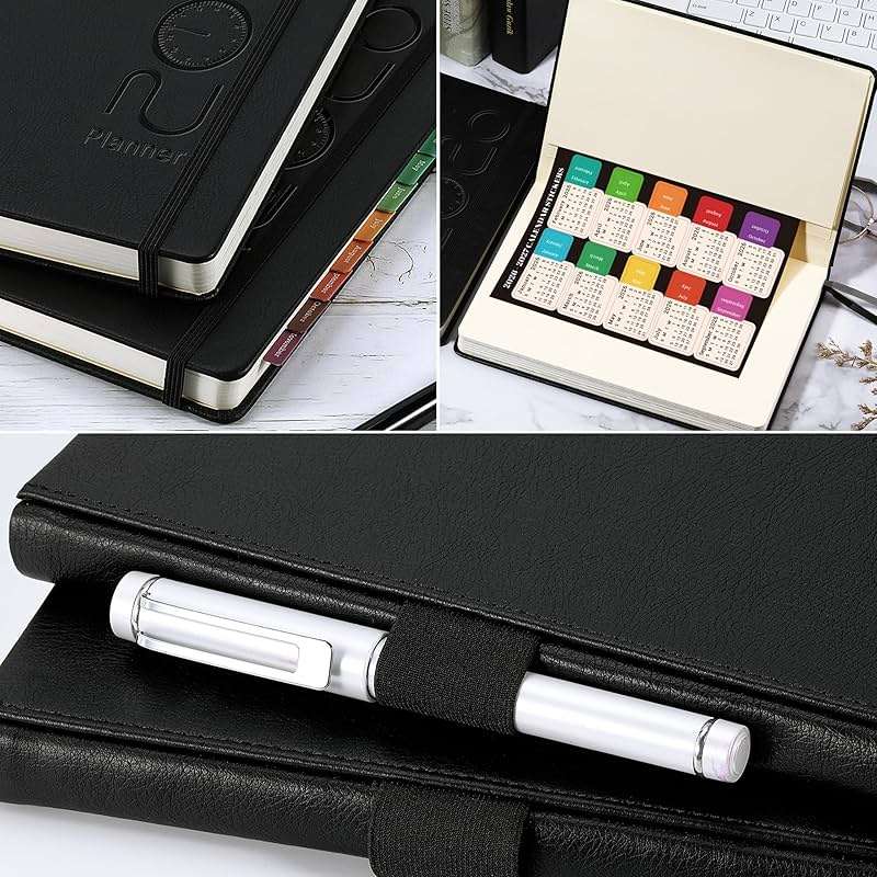 2026-2027 Planner - Planner 2026-2027 with Pen Loop, Jul 2026 - Jun 2027, to Achieve Your Goals & Improve Productivity, Thick Paper, 40 Note Pages, Inner Pocket, 5.75" x 8.25" - Black - Image 6